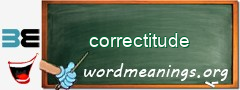 WordMeaning blackboard for correctitude